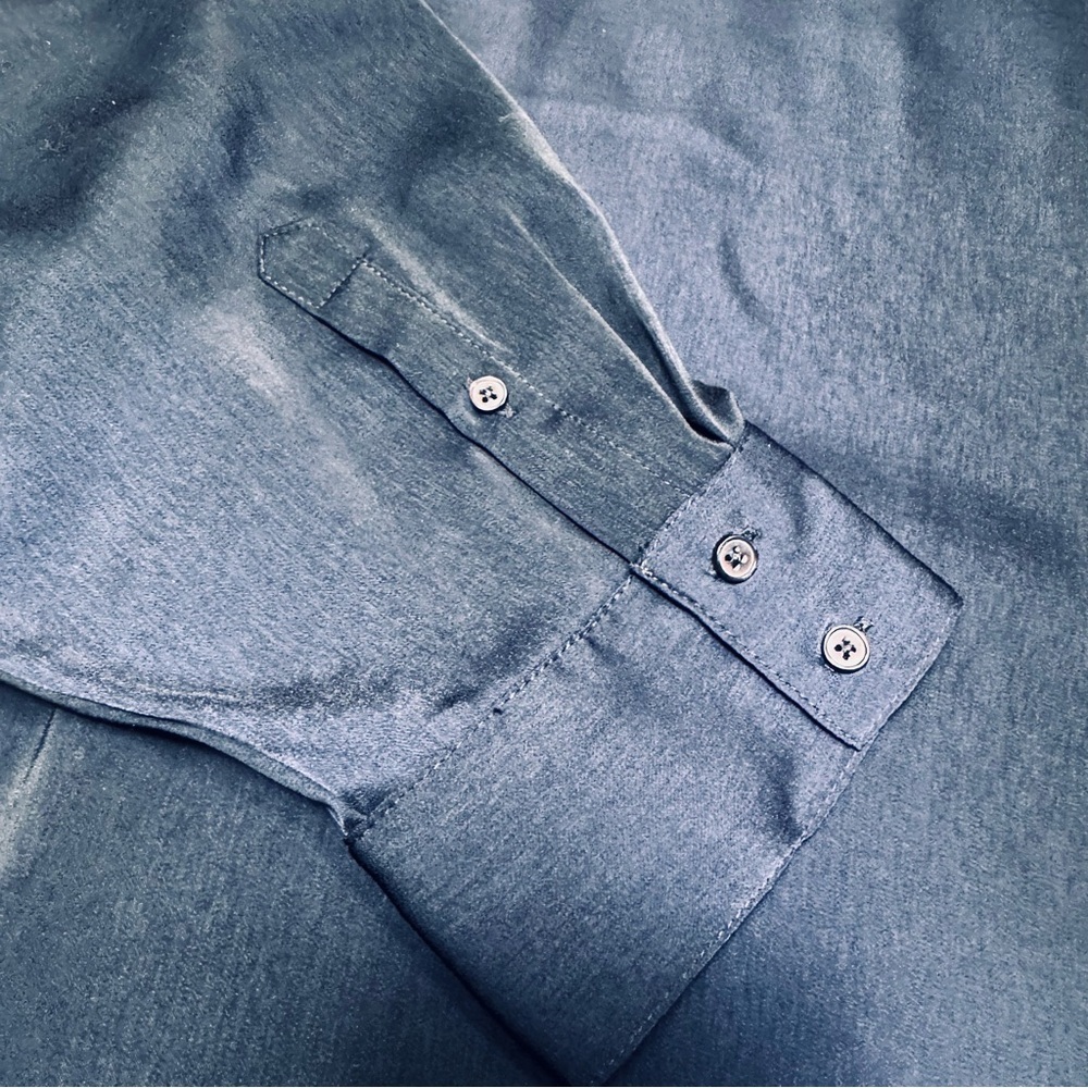 New Banana Republic Silky Oversized Preppy Navy Long Sleeve Shirt Size XXL - Picture 4 of 6